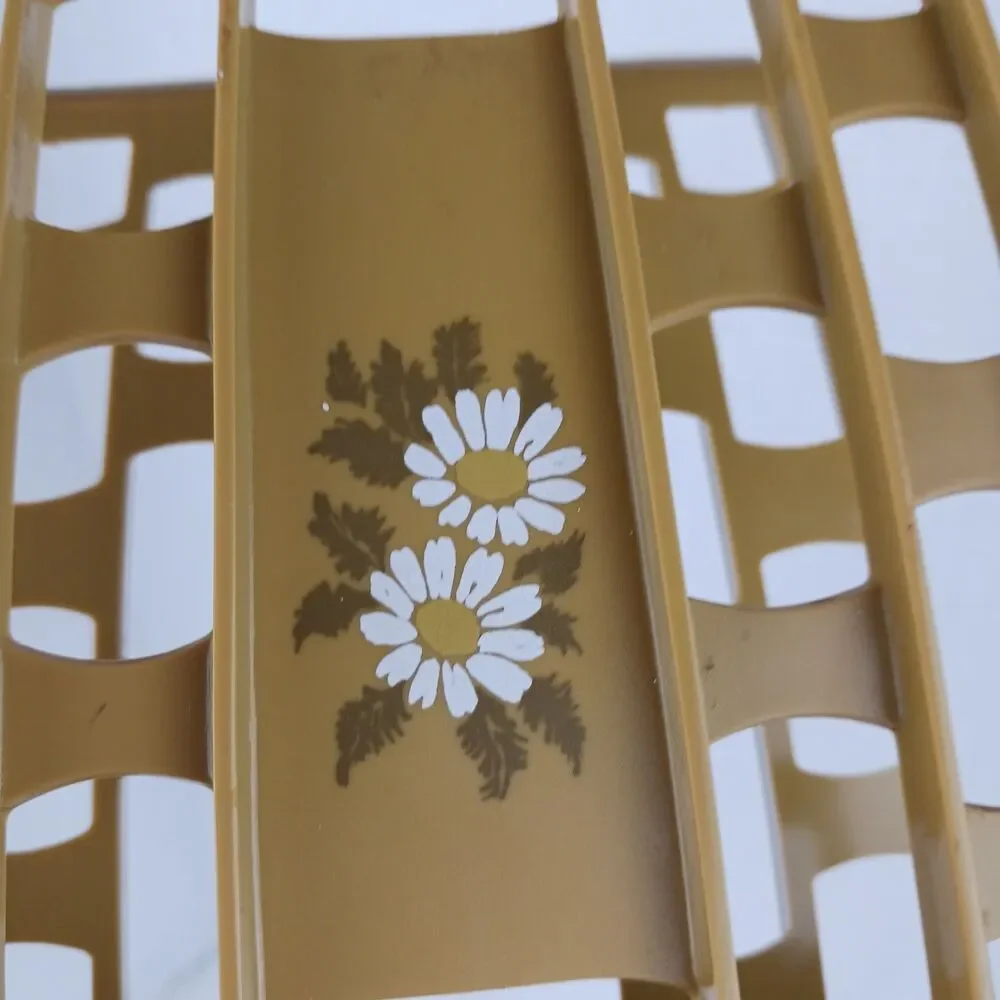 Vtg Plastic Napkin Holder with Floral Daisy Design Retro 1970s Mid-Century Home